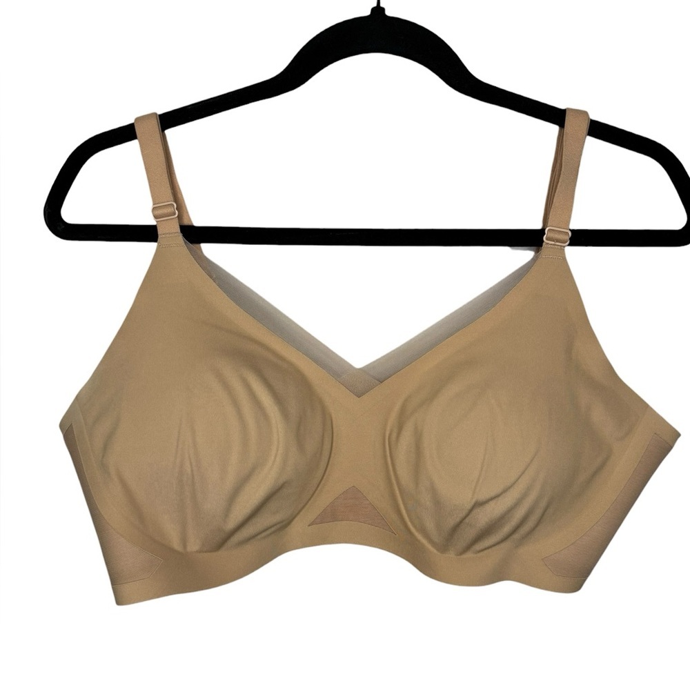 Honeylove Tan Wireless V Neck Back Closure Crossover Bra Style#LWBRO302 Size XL